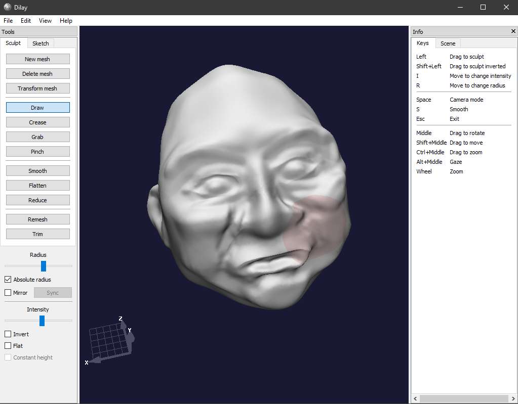 A 10-min-head sculpted in Dilay